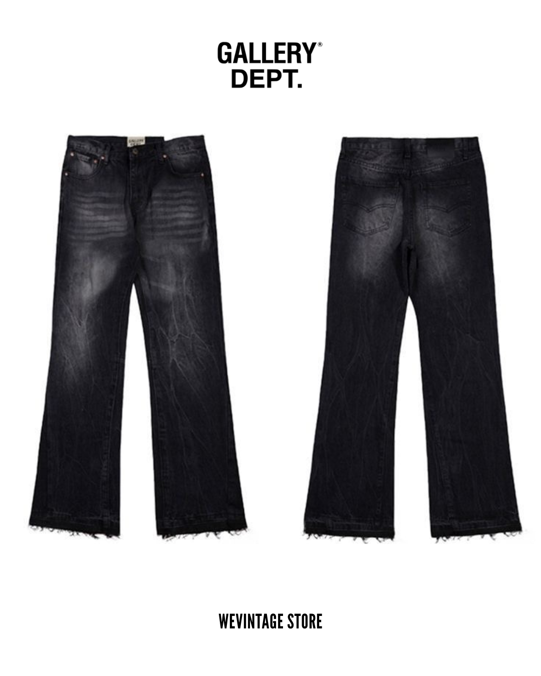 Gallery Dept. Flare Denim Jeans – Washed Black / Mud Wash (Premium Quality)
