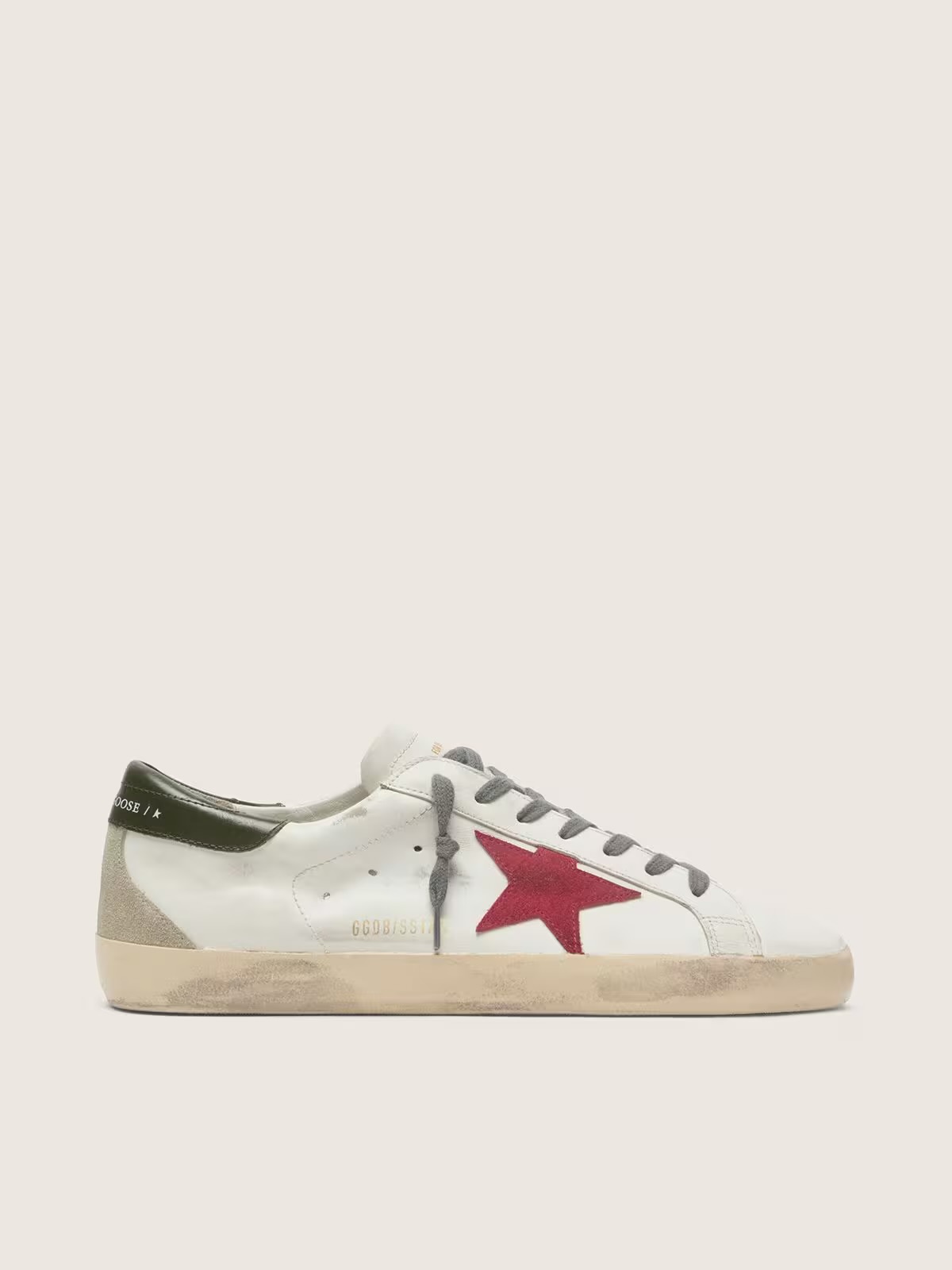 Super-Star with red suede star and green leather heel tab