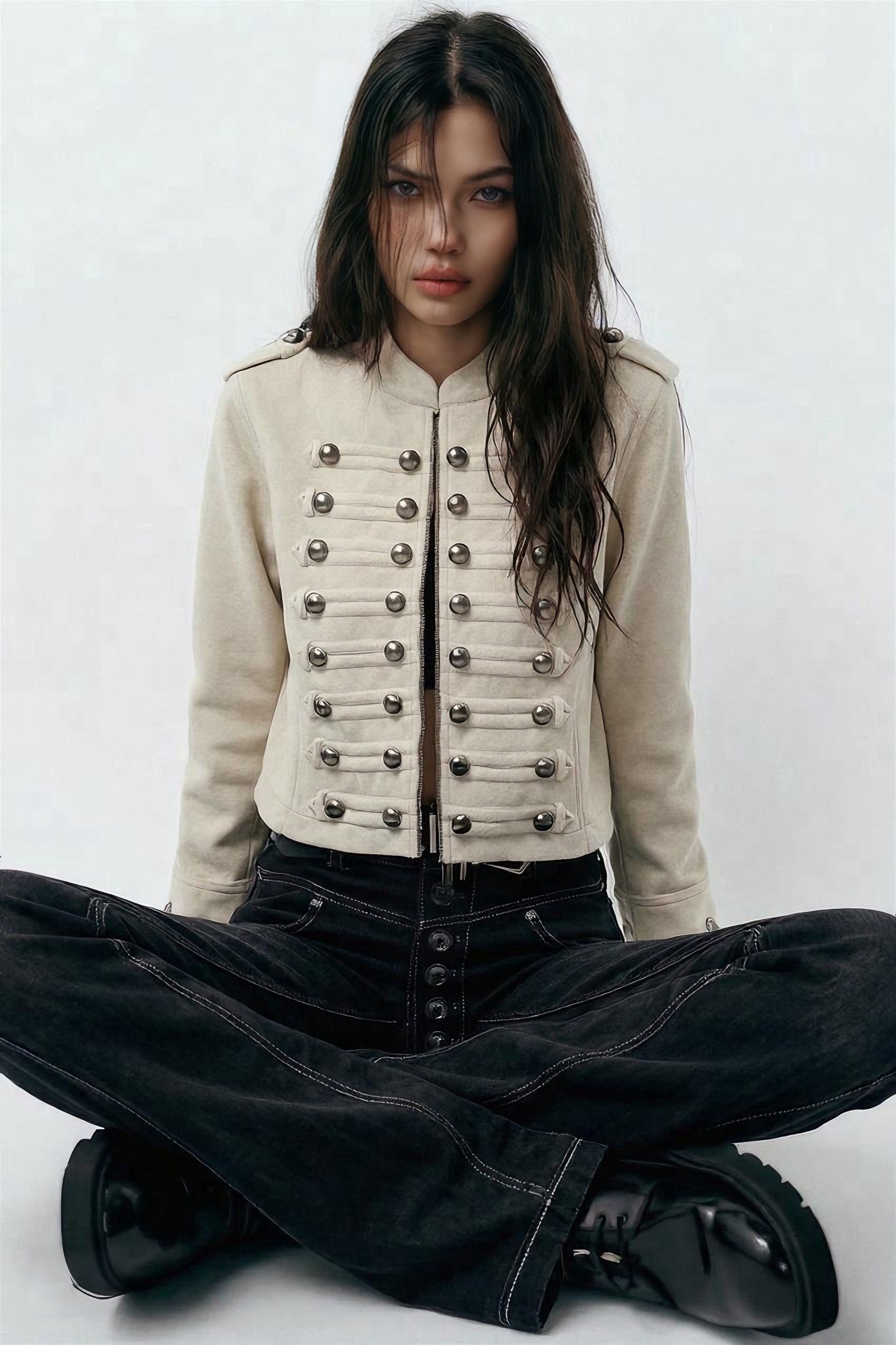 Military-Inspired "Hussar" Cropped Jacket