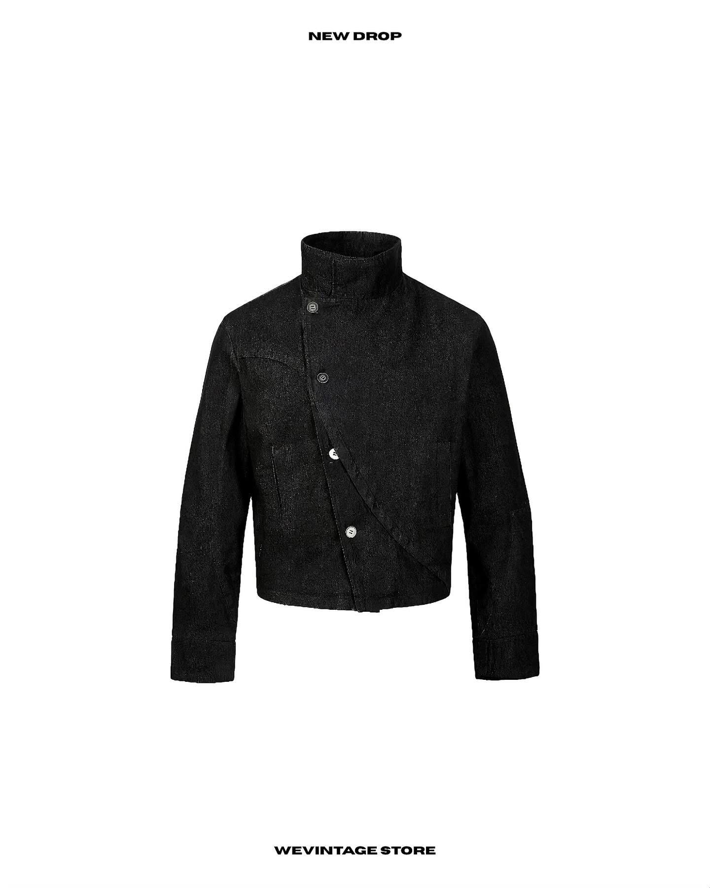 ASYMMETRIC FRONT SHORT DENIM JACKET