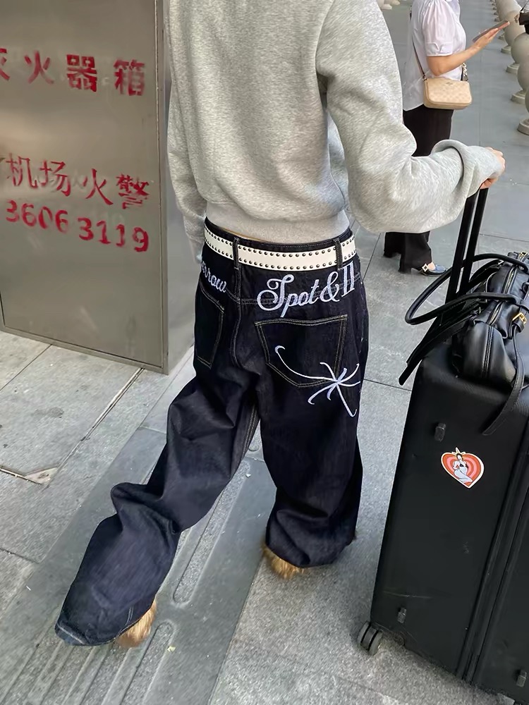 Retro Street-Style Baggy Jeans: "Spot & II" Limited Edition