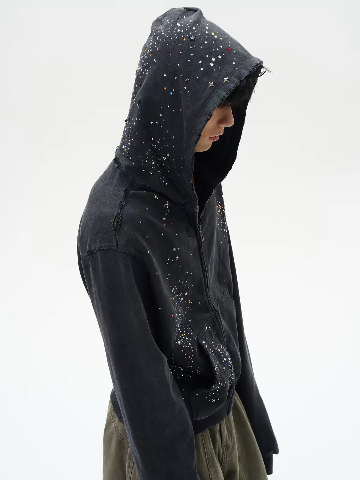 ✦ Starry Galaxy Vintage Zip Hoodie ✦