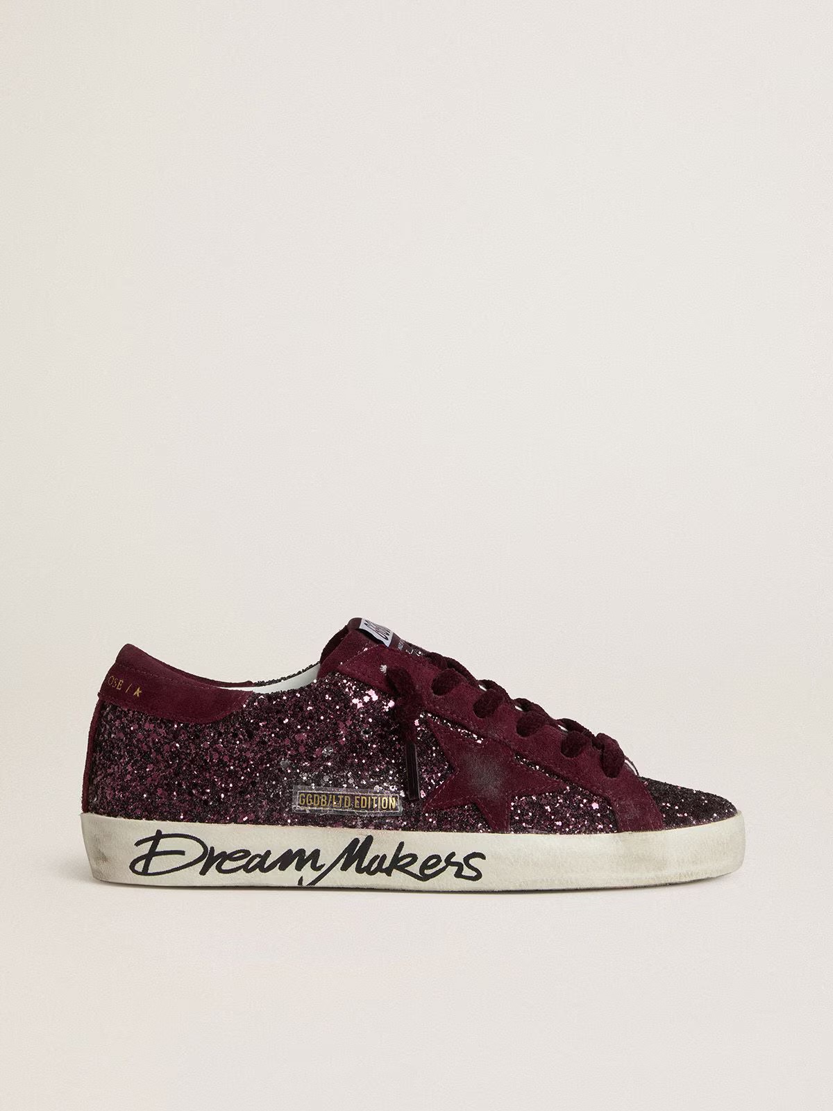 Super-Star LTD in cherry glitter with cherry suede star