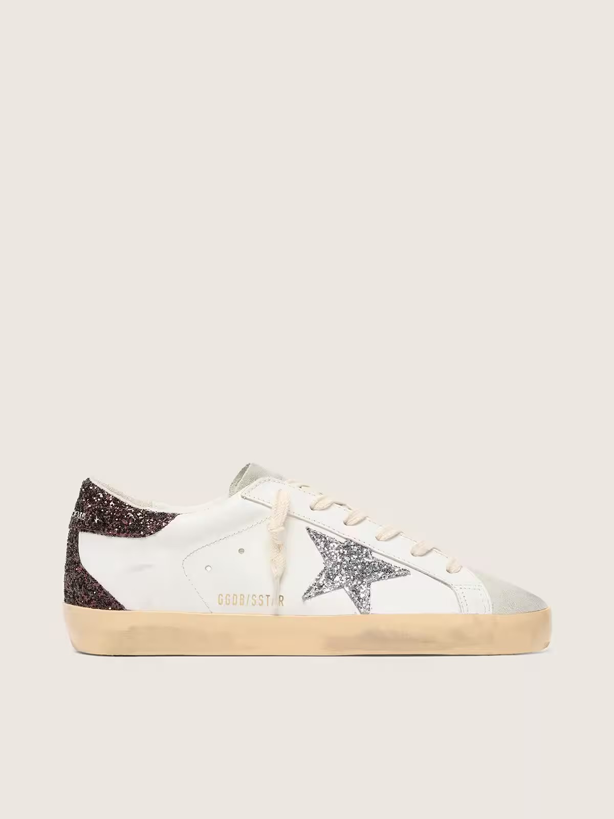 Super-Star with silver glitter star and brown glitter heel tab